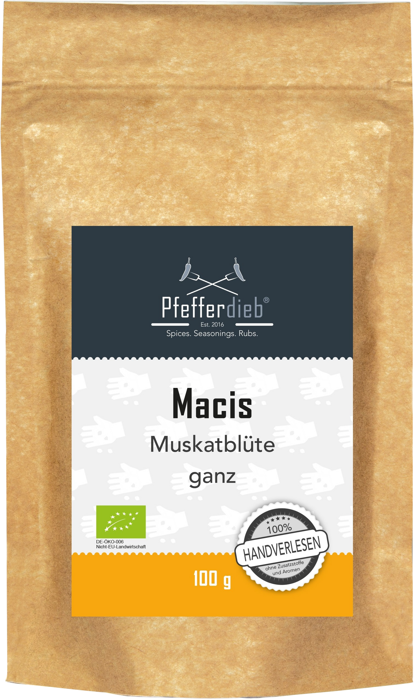Pfefferdieb Bio Macis (kwiat muszkatołowy), cały, 100 g