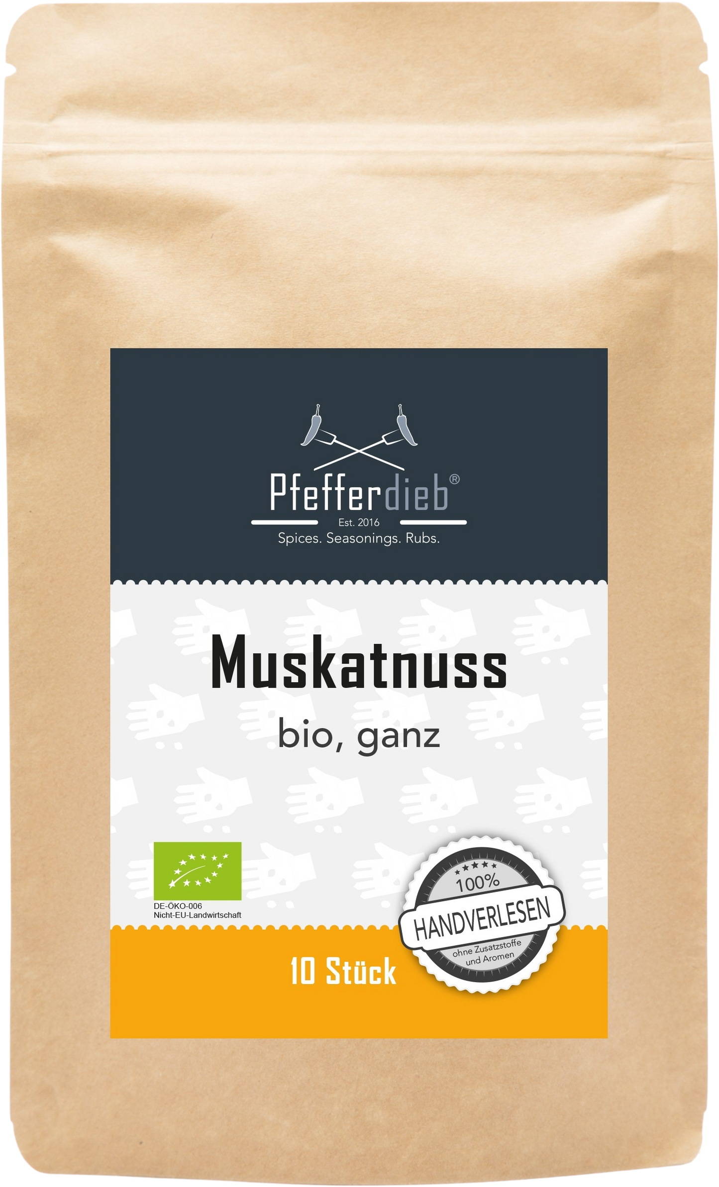 Pfefferdieb Bio Gałka muszkatołowa, cała, 10 szt.